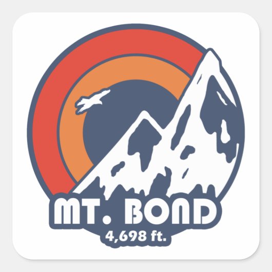 Mount Bond New Hampshire Sun Eagle Vierkante Sticker (Voorkant)