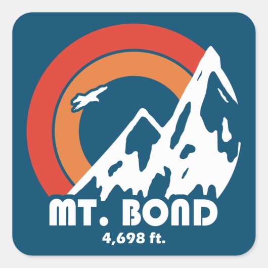 Mount Bond New Hampshire Sun Eagle Vierkante Sticker (Voorkant)