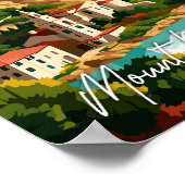 Mount Bonnell Texas US vintage reisillustratie Poster (Hoek)