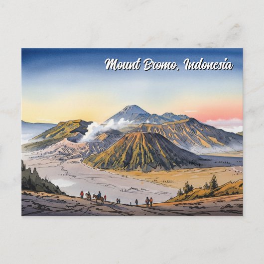 Mount Bromo Indonesia Reizen Briefkaart (Voorkant)