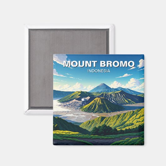 Mount Bromo Indonesia Reizen Magneet (Voorkant / Achterkant)