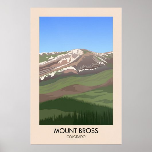 Mount Bross Colorado USA Reisposter Poster (Voorkant)