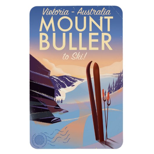 Mount Buller Australia  Ski poster Magneet (Verticaal)
