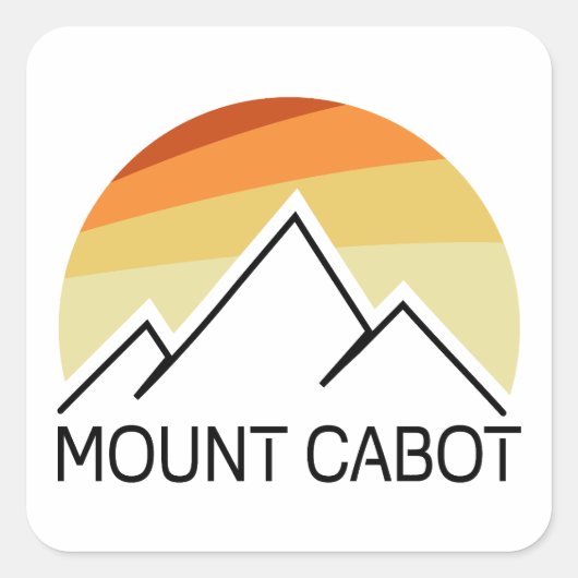 Mount Cabot New Hampshire Retro Vierkante Sticker (Voorkant)