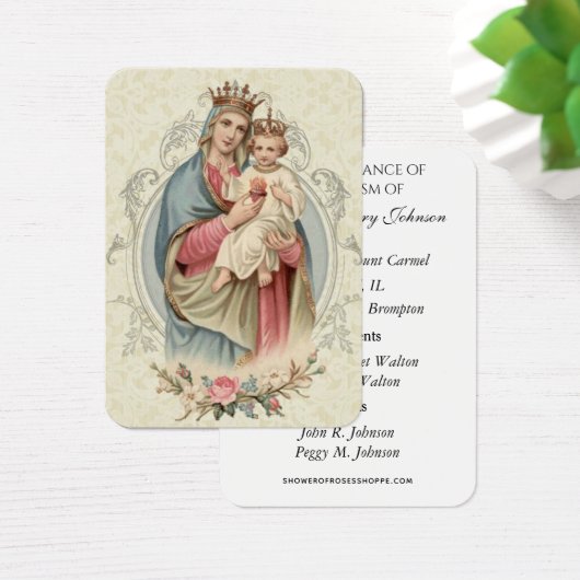 Mount Carmel Baptism Christening Remembrance Kaart (Bureau)