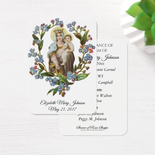 Mount Carmel Baptism Christening Remembrance Kaart (Bureau)