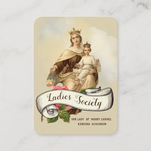 Mount Carmel Religieuze Katholieke Prayer Heilige  Visitekaartje (Voorkant)