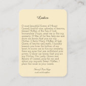 Mount Carmel Religieuze Katholieke Prayer Heilige  Visitekaartje (Achterkant)