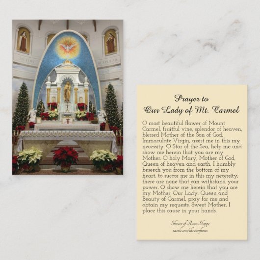 Mount Carmel Religieuze Katholieke Prayer Heilige  Visitekaartje (Voorkant / Achterkant)