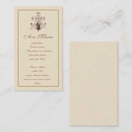 Mount Carmel Virgin Mary Hail Mary Latijn Ave Mari Informatiekaartje (Voorkant / Achterkant)
