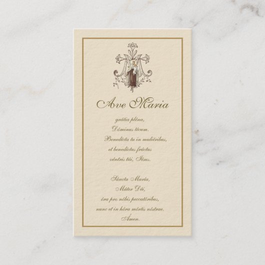 Mount Carmel Virgin Mary Hail Mary Latijn Ave Mari Informatiekaartje (Voorkant)