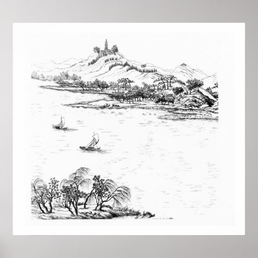 Mount Chang en Lake Chou uit 'Jardins Anglo-Chi Poster (Voorkant)