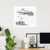 Mount Chang en Lake Chou uit 'Jardins Anglo-Chi Poster (Thuiskantoor)