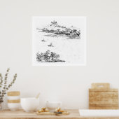 Mount Chang en Lake Chou uit 'Jardins Anglo-Chi Poster (Keuken)