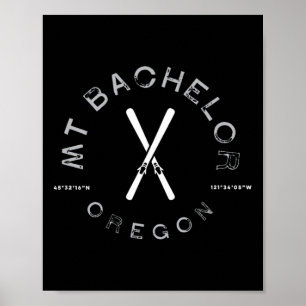 Mount Chelor Oregon Vintage Grafische Ski Poster