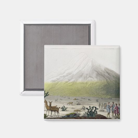 Mount Chimborazo, Ecuador, uit Le Costume Ancien Magneet (Voorkant / Achterkant)