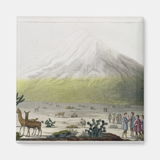 Mount Chimborazo, Ecuador, uit Le Costume Ancien Magneet (Voorkant)