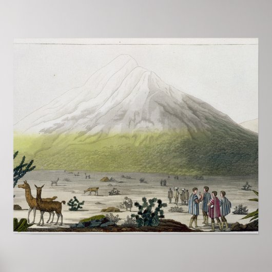 Mount Chimborazo, Ecuador, uit Le Costume Ancien Poster (Voorkant)