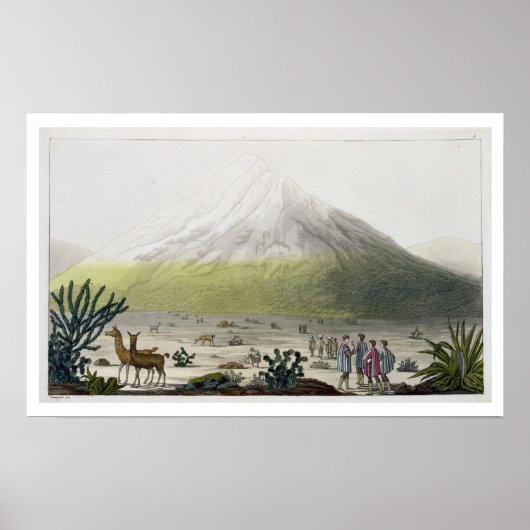 Mount Chimborazo, Ecuador, uit Le Costume Ancien Poster (Voorkant)