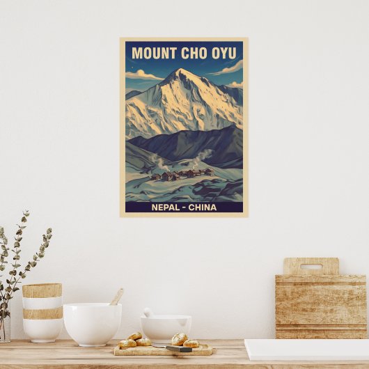 Mount Cho Oyu Nepal-China V01 Poster (Keuken)