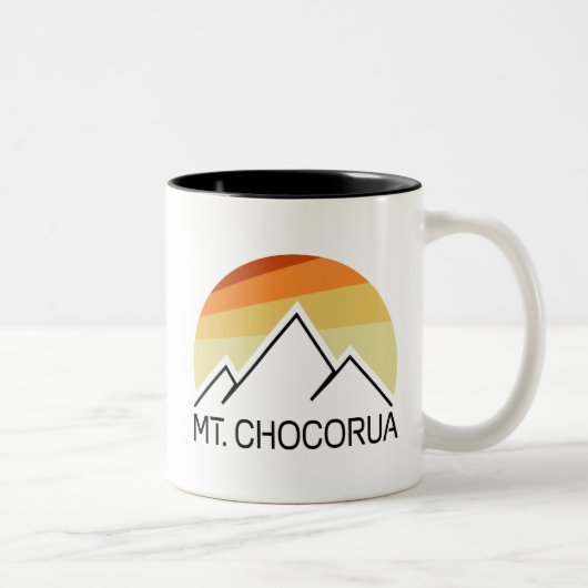 Mount Chocorua New Hampshire Retro Tweekleurige Koffiemok (Rechts)