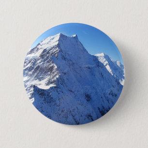 Mount Cook (Aoraki) Peak, Nieuw-Zeeland Ronde Button 5,7 Cm