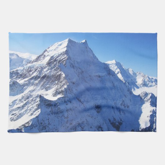 Mount Cook (Aoraki) Peak, Nieuw-Zeeland Theedoek (Horizontaal)