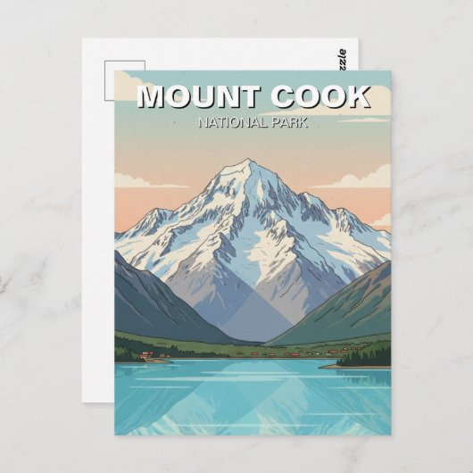 Mount Cook National Park New Zealand Postcard Briefkaart (Voorkant / Achterkant)