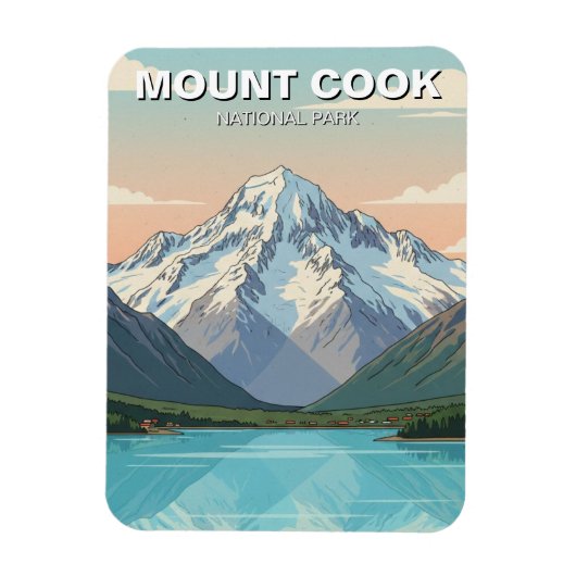 Mount Cook National Park New Zealand Postcard Magneet (Verticaal)