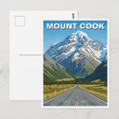 Mount Cook National Park, Nieuw-Zeeland Reizen Briefkaart (Voorkant / Achterkant)