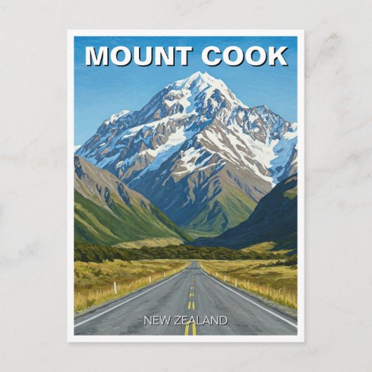 Mount Cook National Park, Nieuw-Zeeland Reizen Briefkaart (Voorkant)