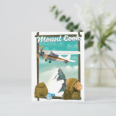Mount Cook Nieuw-Zeeland reisposter Briefkaart (Staand voorkant)
