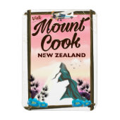 Mount Cook Nieuw-Zeeland reisposter Magneet (Verticaal)
