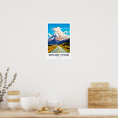 Mount Cook Nieuw-Zeeland Reisprint Poster (Keuken)