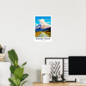 Mount Cook Nieuw-Zeeland Reisprint Poster (Thuiskantoor)