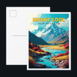Mount Cook Nieuw-Zeeland vintage reisillustratie Briefkaart<br><div class="desc">Mount Cook Nieuw-Zeeland vintage reisplaats illustratie</div>