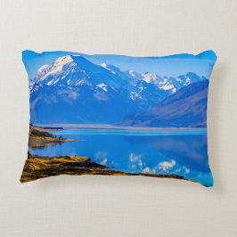 Mount Cook Overlook Lake Pukaki, NZ Accent Kussen