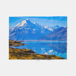 Mount Cook Overlook Lake Pukaki, NZ Fleece Deken