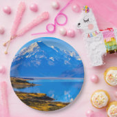 Mount Cook Overlook Lake Pukaki, NZ Papieren Bordje (Feest)