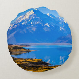 Mount Cook Overlook Lake Pukaki, NZ Rond Kussen