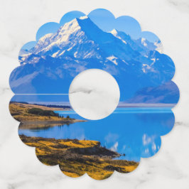 Mount Cook Overlook Lake Pukaki, NZ Wijnglaslabel