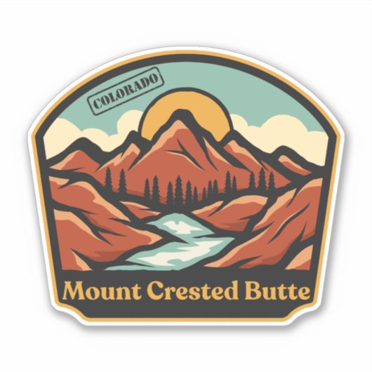 Mount Crested Butte, Colorado Sticker (Voorkant)