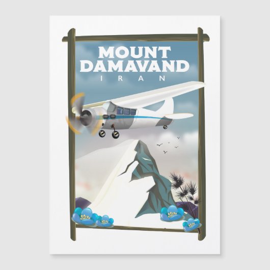 Mount Damavand Iran reisposter. (Voorkant)