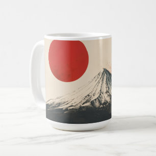 Mount Damavand Minimalistische Muurkunst – Rode Zo Koffiemok