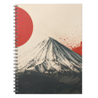 Mount Damavand Minimalistische Muurkunst – Rode Zo Notitieboek