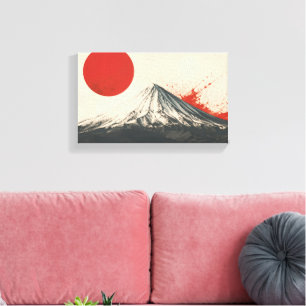 Mount Damavand Minimalistische Wandkunst – Rode Zo Canvas Afdruk