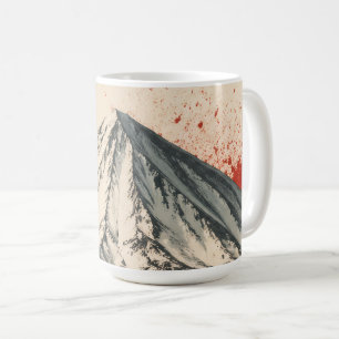 Mount Damavand Minimalistische Wandkunst – Rood Zo Koffiemok