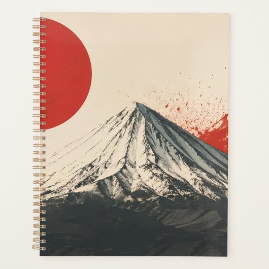 Mount Damavand Minimalistische Wandkunst – Rood Zo Planner (Voorkant)