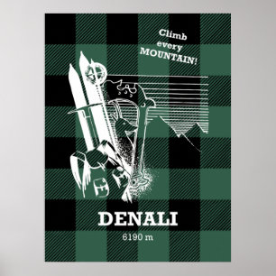 Mount Denali McKinley Alaska Park Mountaineering Poster
