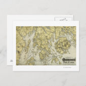 Mount Desert Island and Coast of Maine Map Briefkaart (Voorkant / Achterkant)